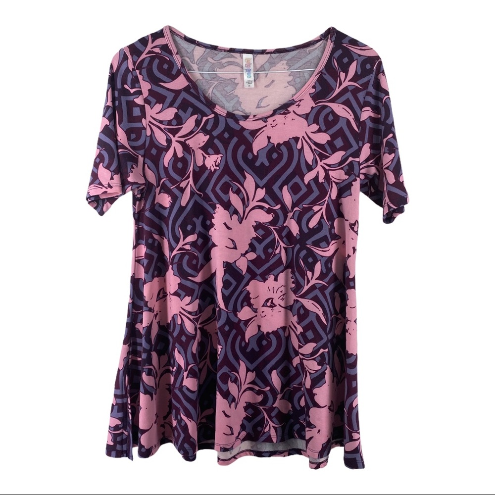 LulaRoe floral pink/purple blouse size XS